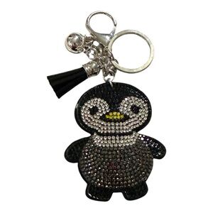 Sparkly Penguin Keychain Bag Charm – Rhinestone Bling